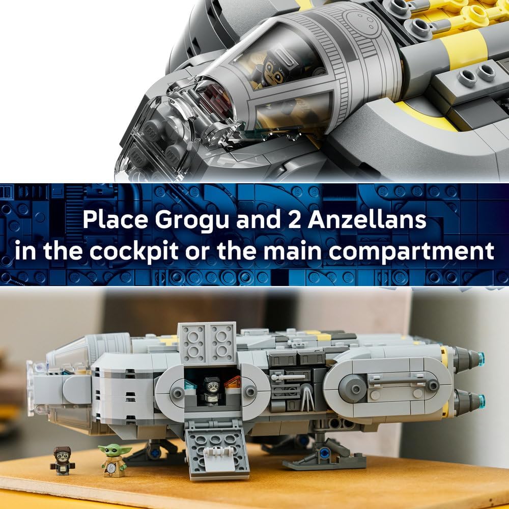 LEGO 75445 Star Wars Anzellan Starship Toy - The Mandalorian and Grogu Model Kit w/ 3 Figures & a Droid Workshop - Birthday Gift for 9+ Year Old Boys, Girls & Fans