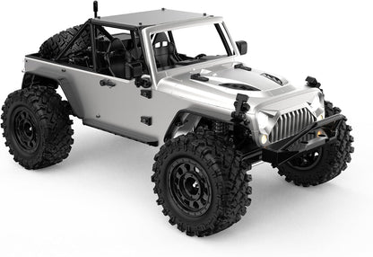 MJX R/C H12Y+ 1/12 Scale 4WD Brushless RC Rock Crawler | High-Torque 3650 BLDC Motor, Aluminium Body, All-Terrain Off-Road Remote Control Truck with 2.4GHz Radio System for Adults (Silver)