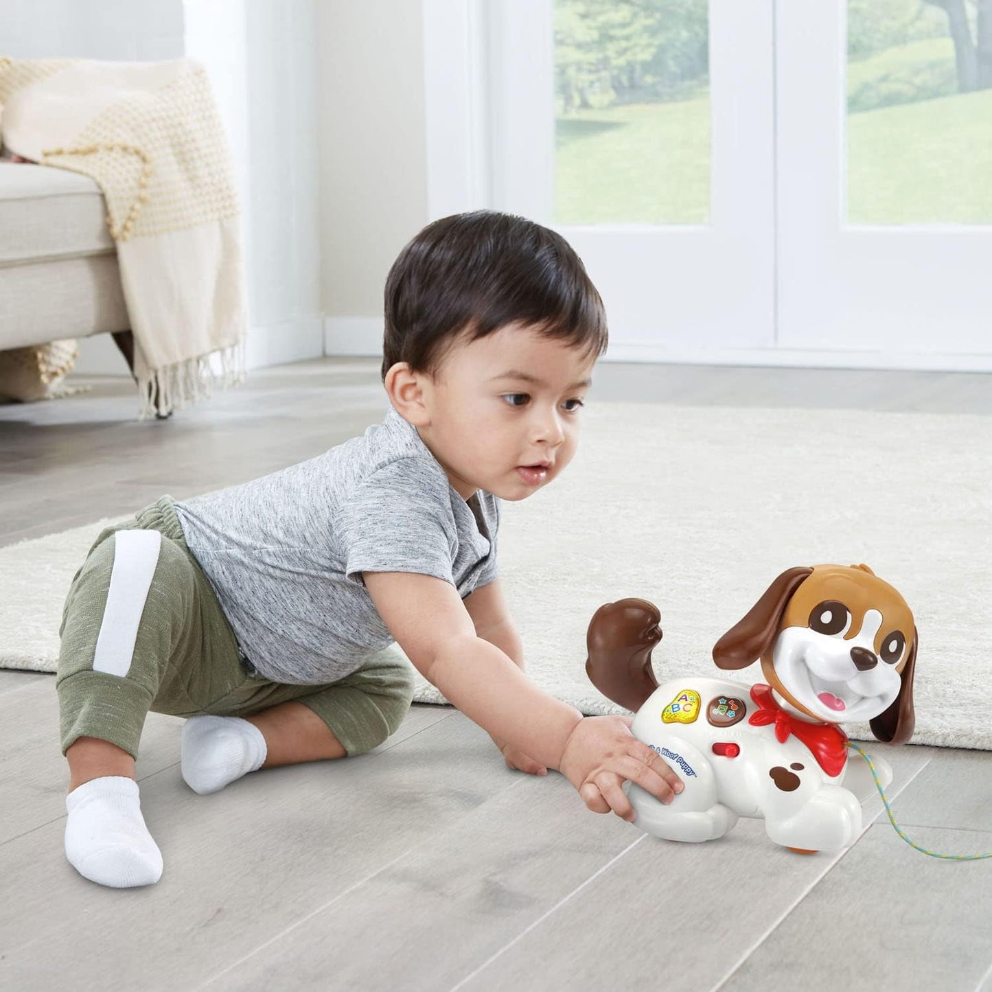 VTech Walk and Woof Puppy | Interactive Pull-Along Learning Puppy with Barking Sounds, Music, Letters & Early Learning for Toddlers