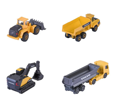 Majorette Volvo Construction Die-Cast Vehicle Set (5 Vehicles) | Official Volvo Machines | Metal Body | 1:64 Scale | 3+ Years