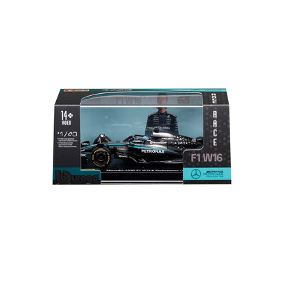 Bburago 1:43 Mercedes-AMG Petronas Formula One Team F1 W16 E Performance George Russell #63 Die-Cast Racing Model Car Collectible for F1 Fans & Motorsport Collectors