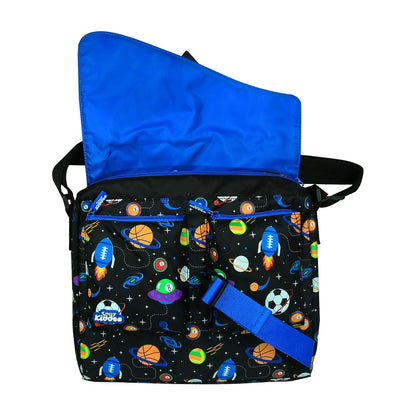 Smily Kiddos Kids Fancy Shoulder Bag – Space & Sports Print Crossbody Side Bag for Boys & Girls