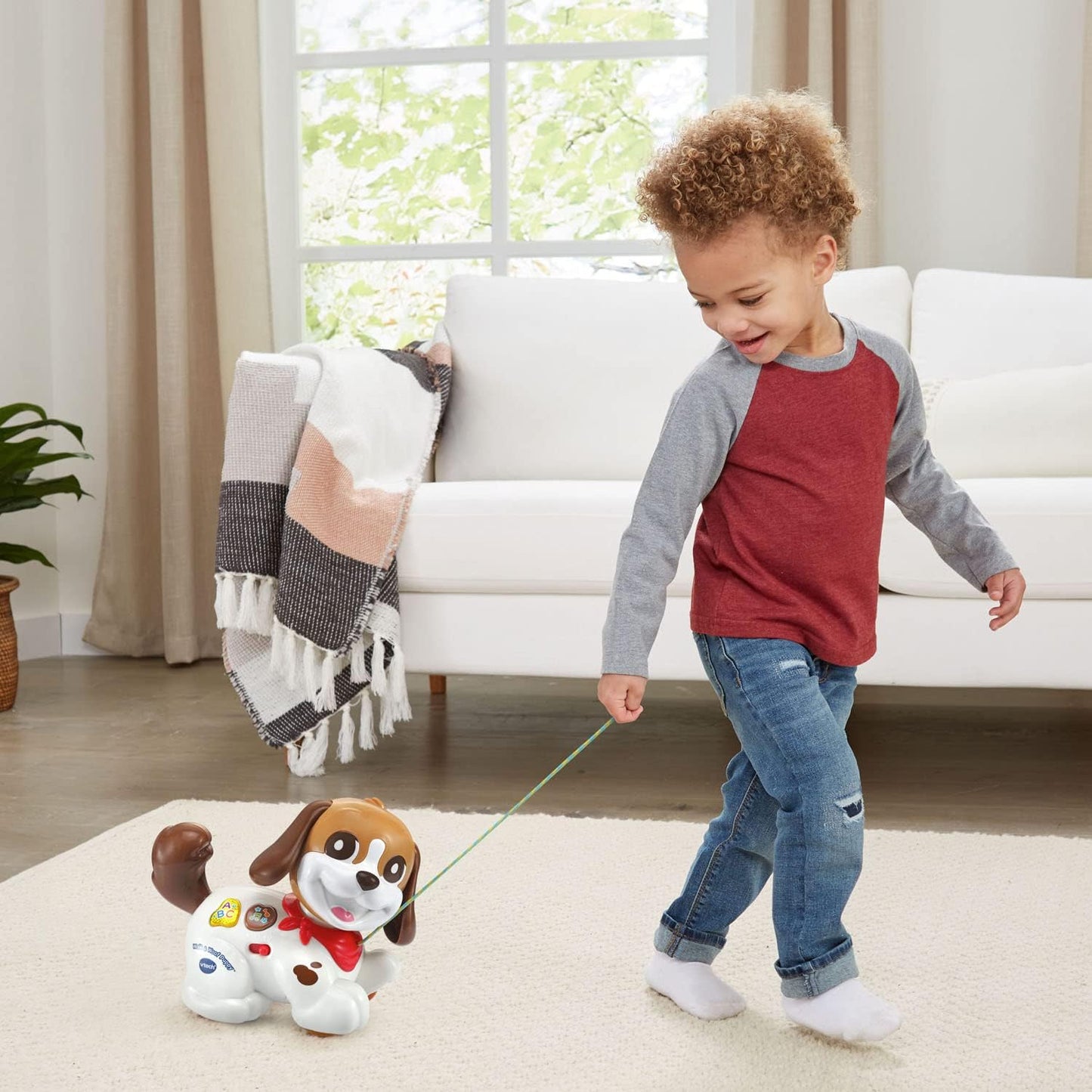 VTech Walk and Woof Puppy | Interactive Pull-Along Learning Puppy with Barking Sounds, Music, Letters & Early Learning for Toddlers