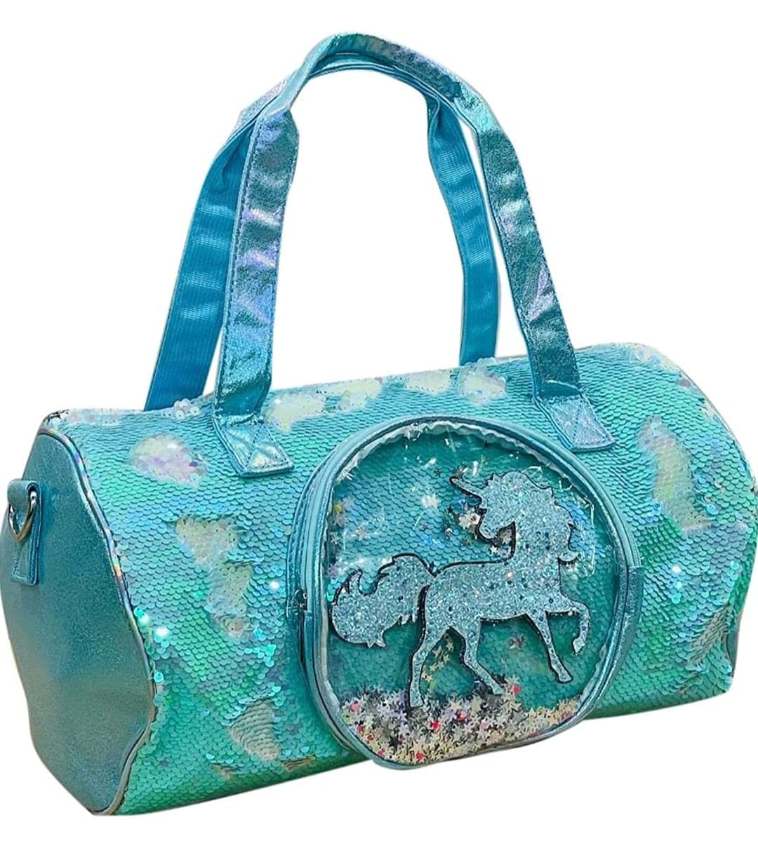 Unicorn Holographic Sequin Girls Duffle Bag – Kids Travel & Sports Bag