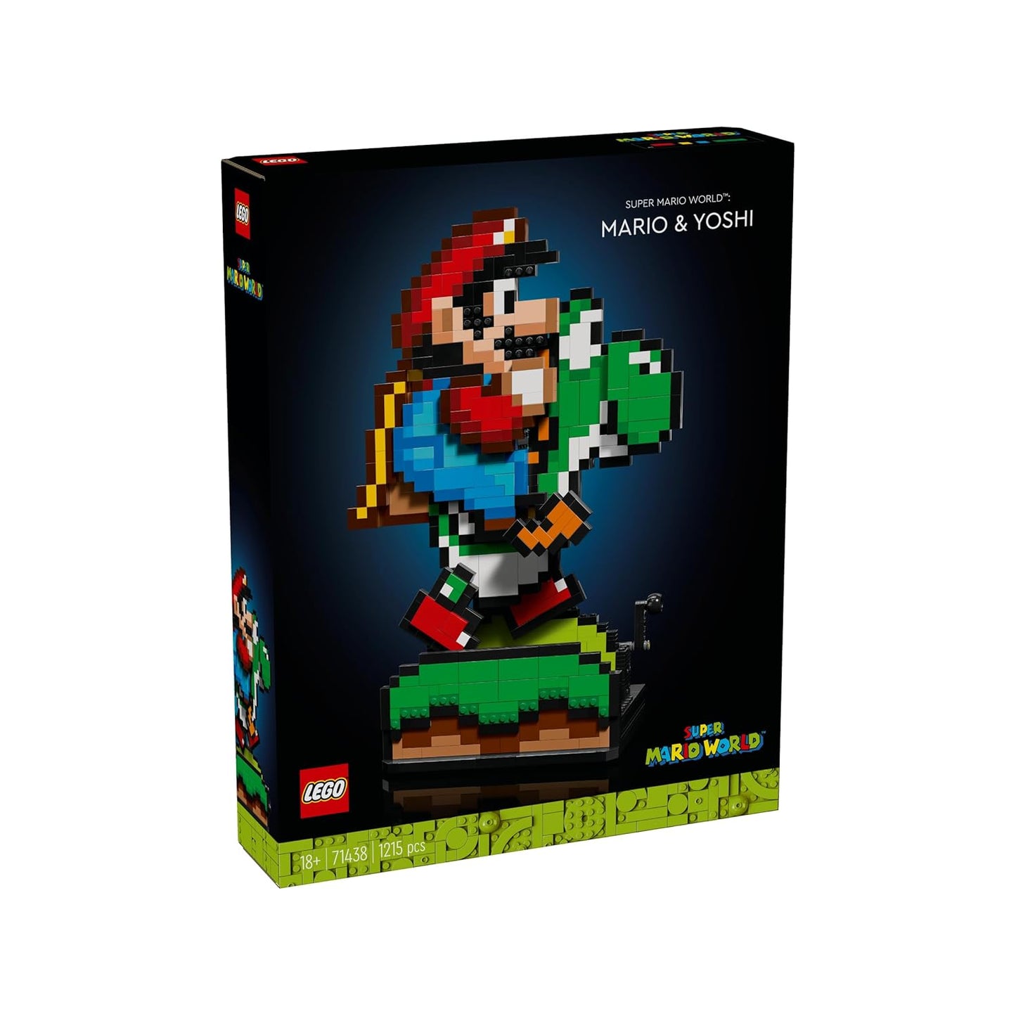 LEGO Super Mario World: Mario and Yoshi Adult Modeling Kit, Pixelated Characters with Mobile Functions, Nintendo Collectible Gadgets, Gift Idea for Men, Women, Him or Her 71438