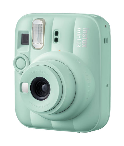 Fujifilm Instax Mini 13 Delight Box – Instant Camera Bundle with Instax Mini Film (10 Sheets), Crystal Carry Case & Photo Bunting – Lagoon Green