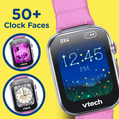 VTech KidiZoom Smartwatch DX4, Pink | Kids Smart Watch with Dual Cameras, Games, Music Player, Activity Tracker, Photo & Video Recorder | Educational Smartwatch