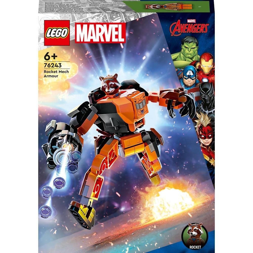 LEGO Marvel Rocket Mech Armour 76243 Building Toy Set (98 Pieces)