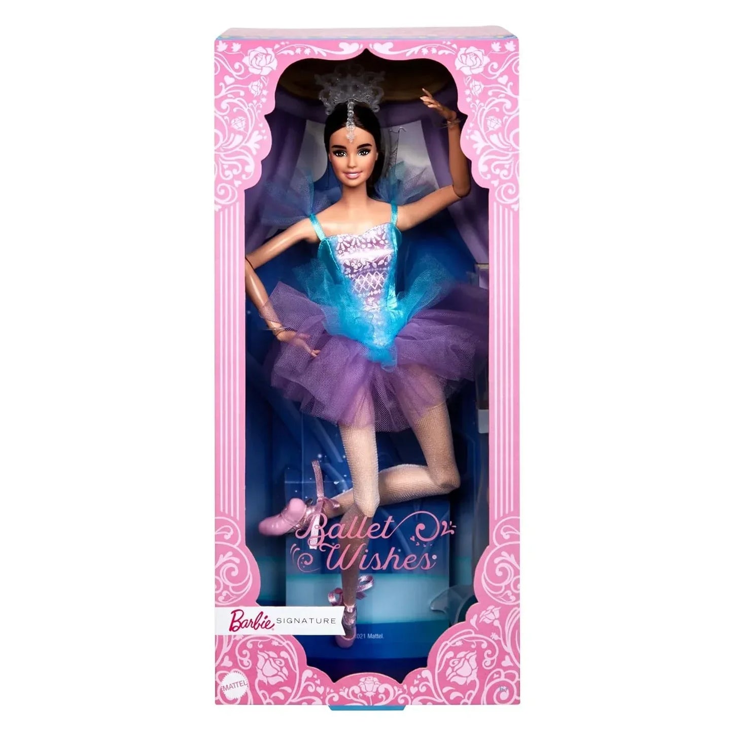 (Box Damage) Barbie Signature Ballet Wishes™ Doll (Brunette, 12 in), Posable, Wearing Ballerina Costume, Tutu, Pointe Shoes & Tiara, Gift for 6 Year Olds and Up - Jaiman Toys