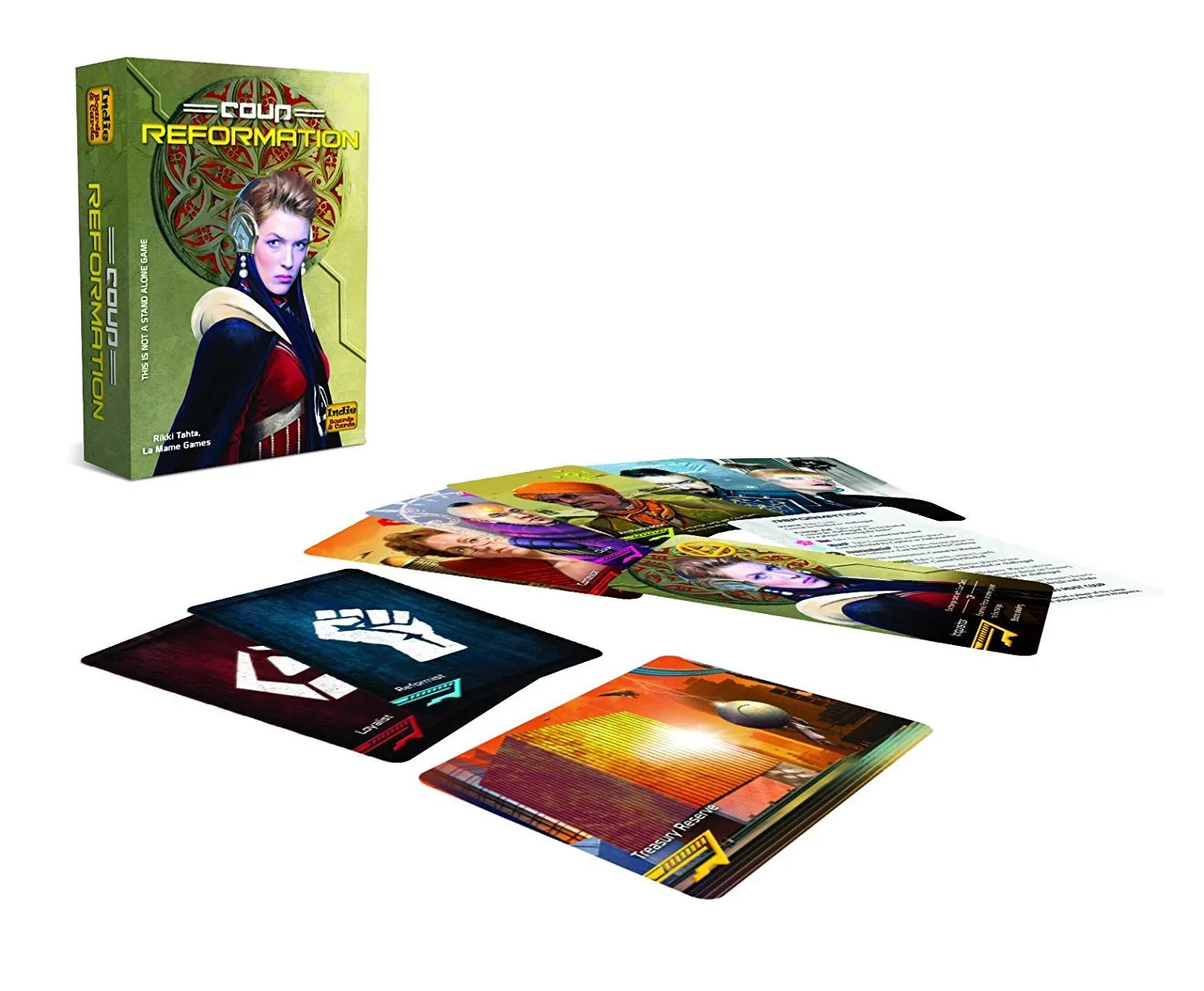 Coup Game Bundle Including Coup (The Dystopian Universe) and Coup Reformation Expansion by Indie Boards and Cards (2 Items) - Jaiman Toys