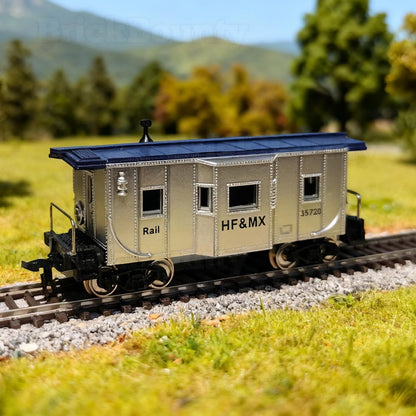 HANFIY 95003 HO Scale 1:87 Railroad Train Model 2-Piece Freight Wagon Set – HF&MX 35720 & Hopper Car, 14+
