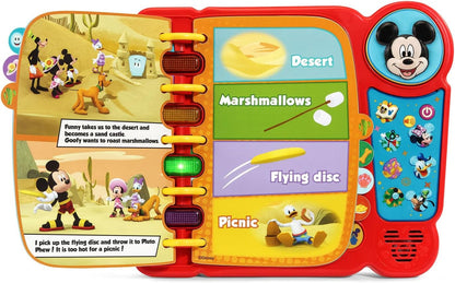 VTech Disney Junior Mickey Mouse Funhouse Explore & Learn Book | Interactive Educational Sound Book with Lights, Music, Stories & Learning Activities for Toddlers