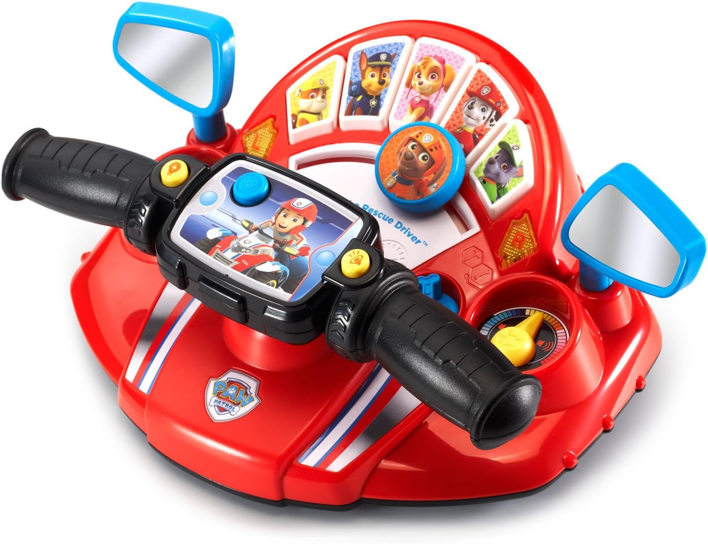 VTech PAW Patrol Pups to the Rescue Driver | Interactive Pretend Driving Dashboard with Lights, Sounds, Character Missions & Educational Learning Toy | Red
