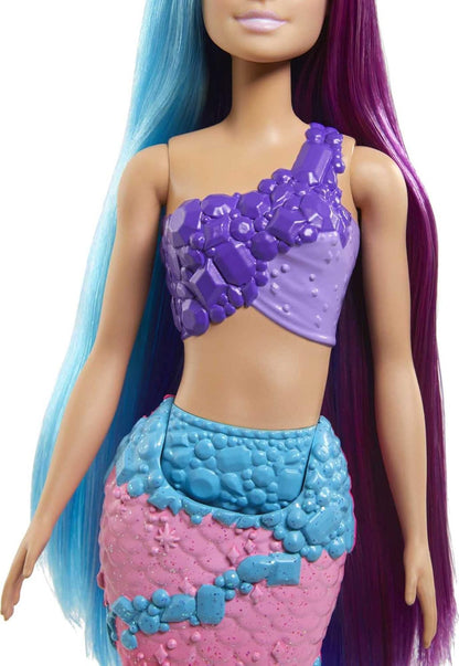 Barbie Dreamtopia Mermaid Doll 13-Inch | Two-Tone Fantasy Hair with Styling Accessories | Ages 3+