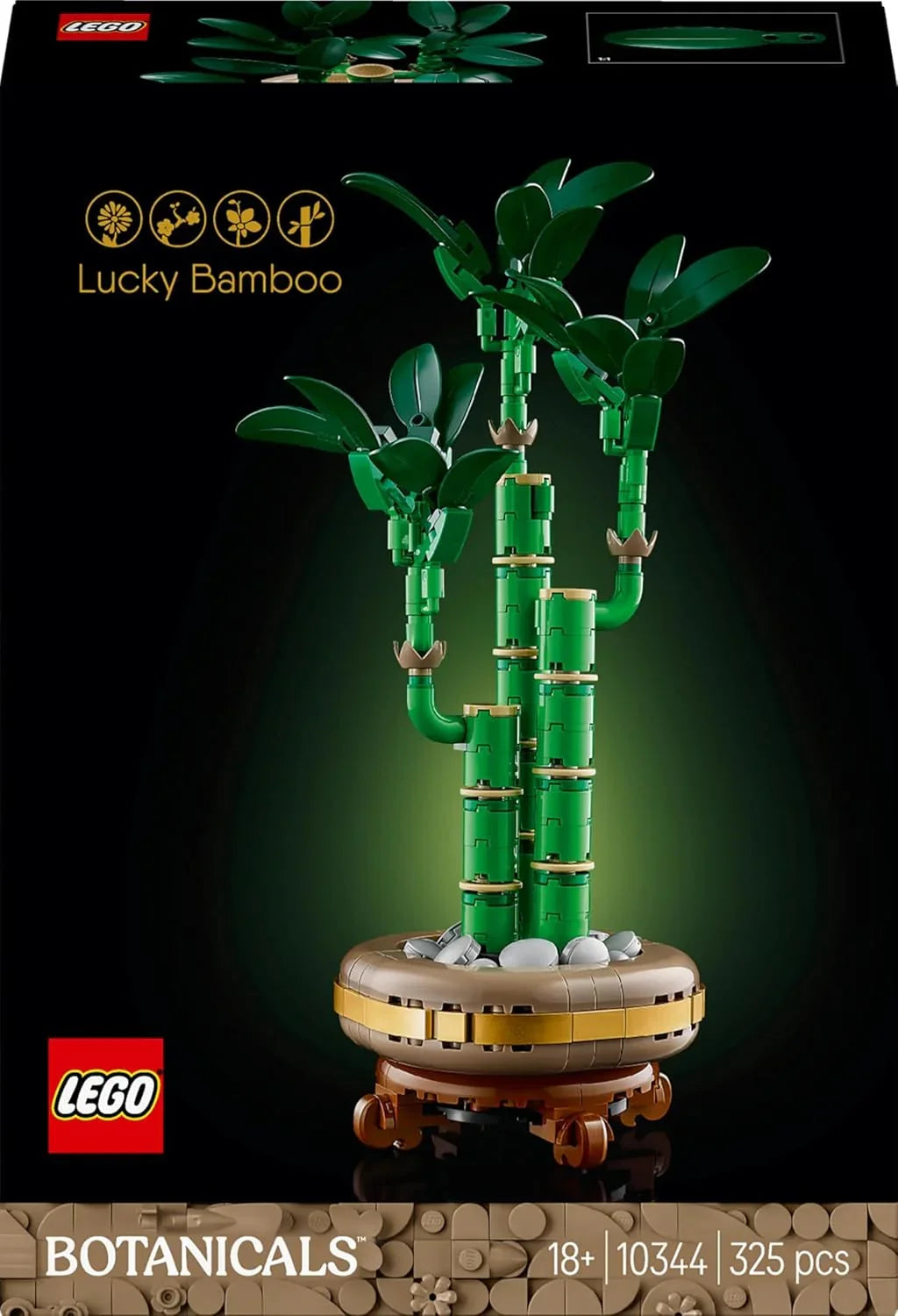 LEGO 10344 Botanicals Lucky Bamboo Artificial Plant Set (325 Pieces)