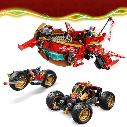 LEGO NINJAGO Land Bounty 71869 – 3-in-1 Ninja Vehicle Building Set with 6 Minifigures (1,214 Pieces, Ages 9+)