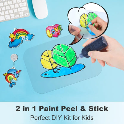 The Best Crafts Glitter Window Art Kit for Kids, 26 DIY Suncatcher Projects with 8 Window Paint Colors, Suction Cups & Design Patterns, Creative Arts & Crafts Activity Set for Boys & Girls Ages 6+, Birthday Gift