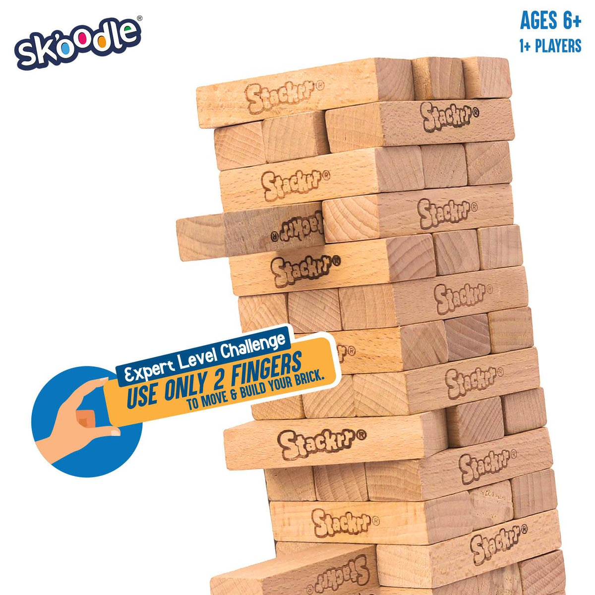 Skoodle Stackrr Giant stacking game features