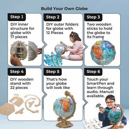 goDiscover Interactive Talking Globe with Smart Pen | Multilingual Geography Learning Toy for Kids