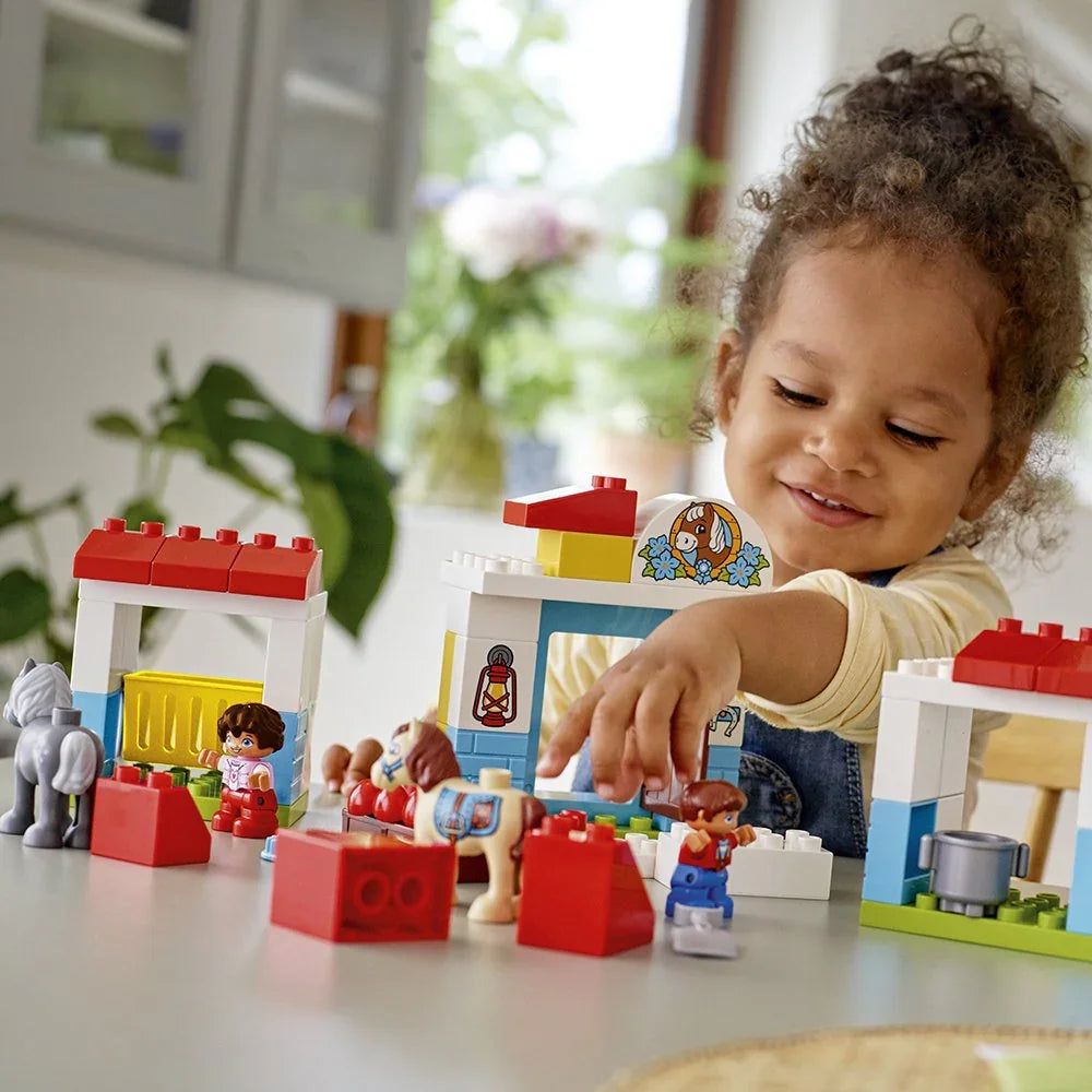LEGO 10868 DUPLO Town Farm Pony Stable Building Kit – 59 Piece Educational Set for Toddlers