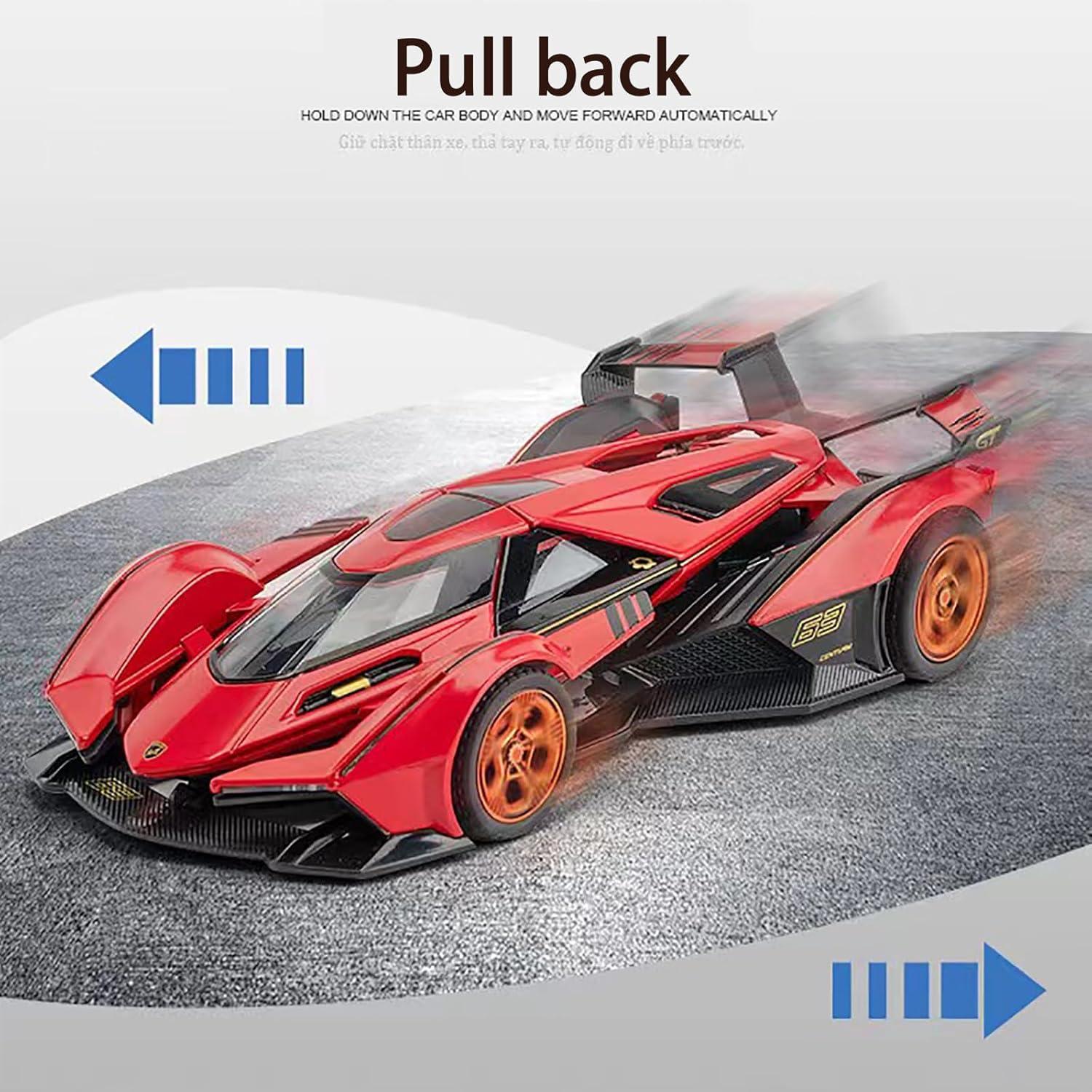 1:32 Lamborghini V12 Die-Cast Metal Toy Car – Pull Back Racing Model with Openable Doors, Light & Sound for Kids (3+ Years) - Jaiman Toys