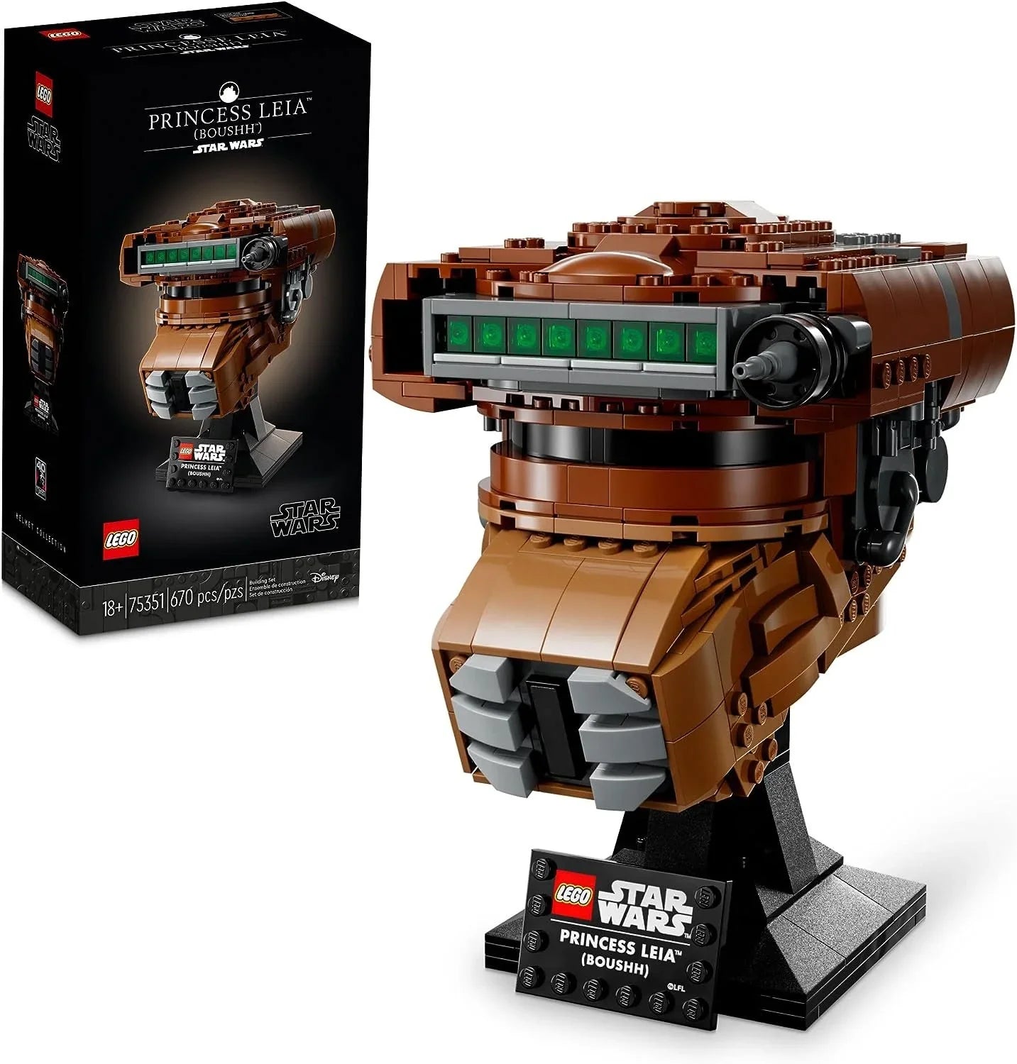 LEGO 75351 Star Wars Princess Leia (Boushh) Helmet Set for Adults (670 Pieces) - Jaiman Toys