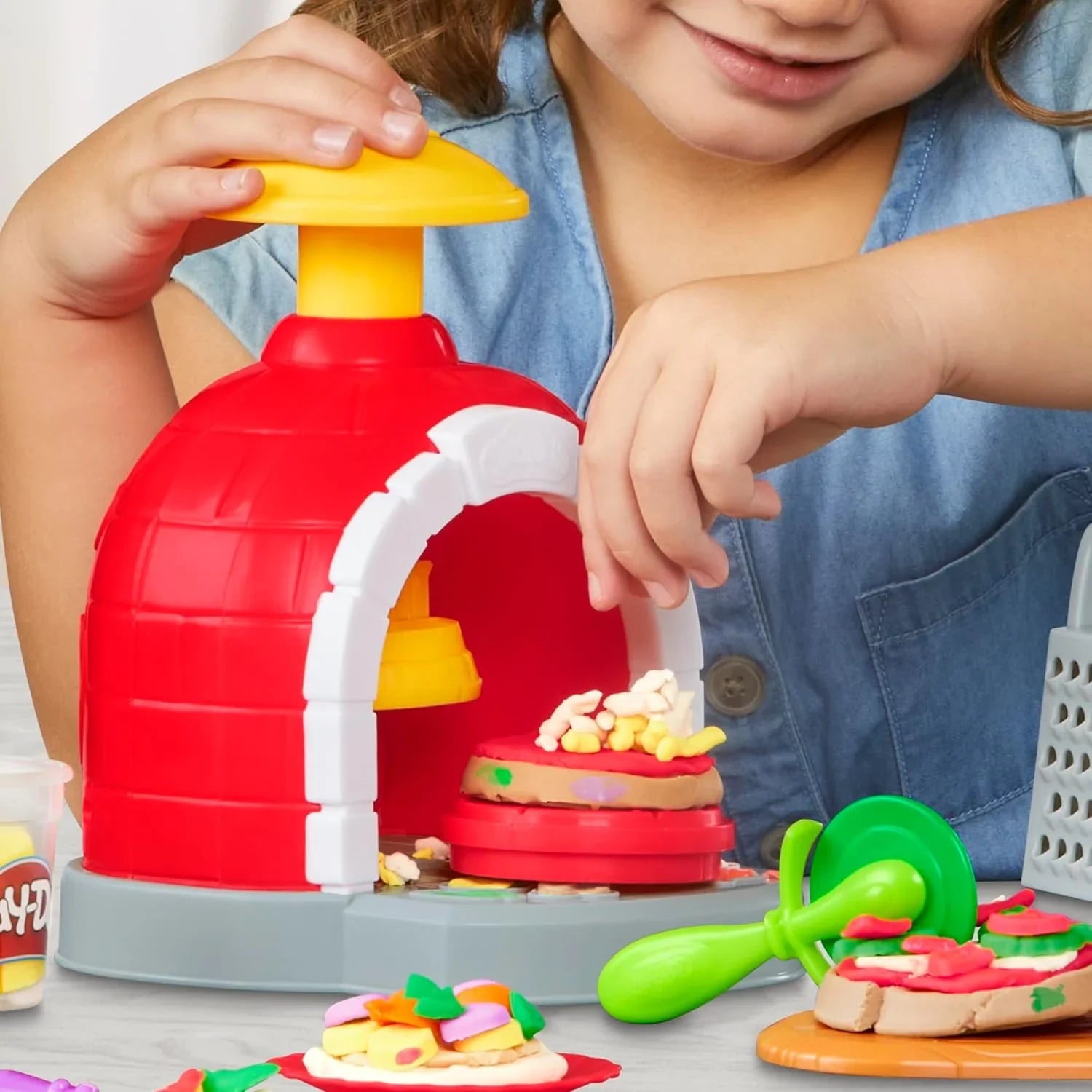 Play-Doh Kitchen Creations Pizza Oven Playset – 5 Colors & Fun Pizza-Making Accessories - Jaiman Toys