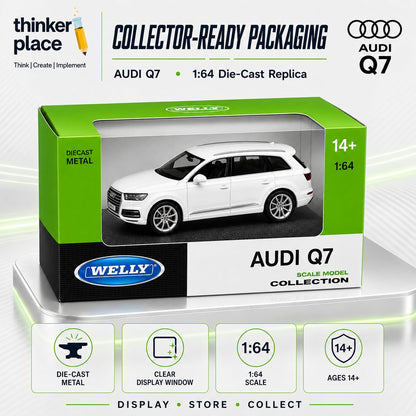 Welly 1:64 Audi 2015 Q7 White Die-Cast Metal Model Car
