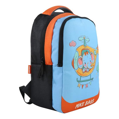 Cartoon Elephant School Backpack 14 Inch – Kids Cute Helicopter Elephant School Bag for Nursery & Kindergarten