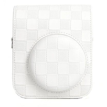 Checkmate Style – Chess Board PU Leather Camera Case for Instax Mini 12 with Adjustable Strap - Clay White - Jaiman Toys