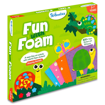 Skillmatics Art Activity - Fun with Foam Animals, No Mess Sticker Art for Kids, Craft Kits, DIY Activity, Gifts for Boys & Girls Ages 3, 4, 5, 6, 7, Travel Toys, Multicolour