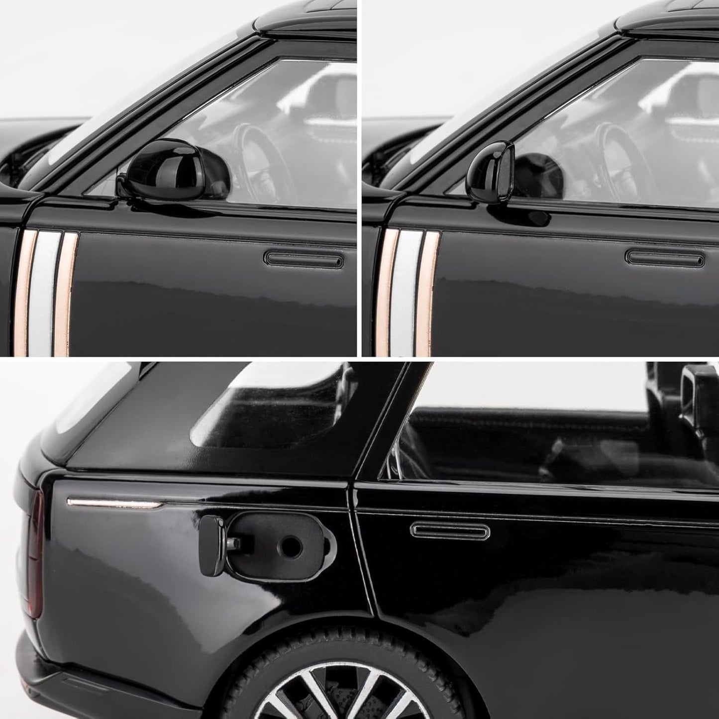 Joy Junction Range Rover SV 2022 1:24 Diecast Car Black – Alloy Metal Pullback Toy SUV with Lights, Sound & Opening Doors