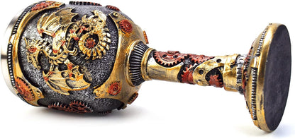 Steampunk Mechanical Dragon Goblet Chalice | 19 cm Fantasy Collectible Wine Cup