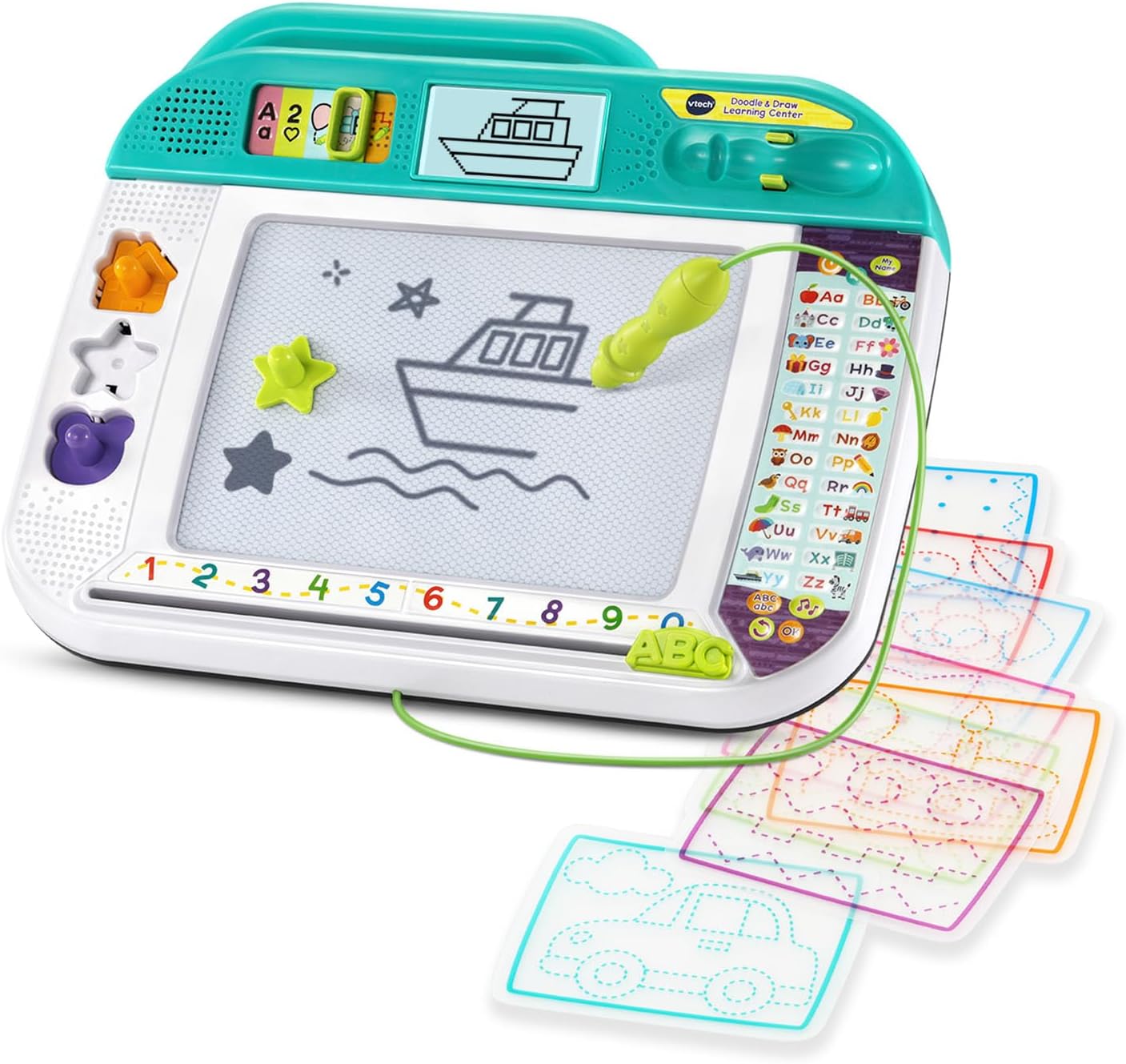 VTech Doodle & Draw Learning Center | Interactive Educational Writing & Drawing Board with LCD Screen, Stencils, Magnetic Stamps, Stylus & Learning Games | Preschool Learning Toy