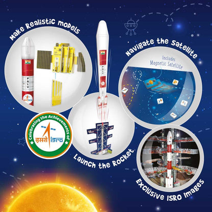 Imagi Make Mapology Mission Suryayaan Aditya-L1 50+ Pcs Rocket & Satellite Model Building Kit for Kids | Make 2 Models | Launch the Rocket & Navigate the Satellite | India’s Mission to the Sun Educational STEM Space Toy