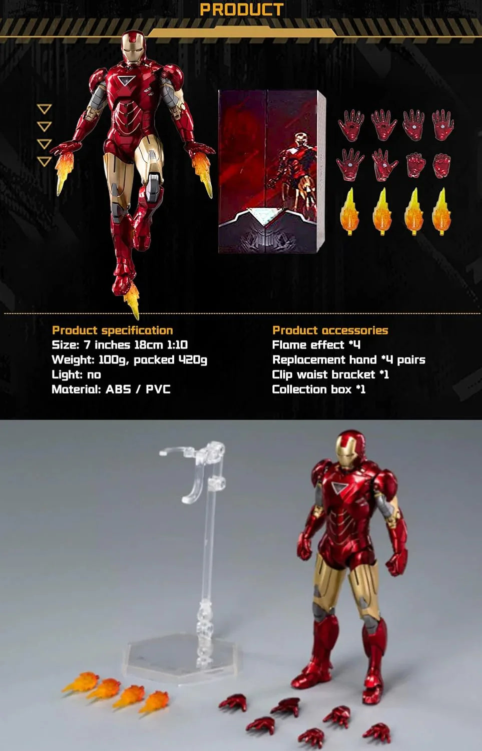 ZD Toys Iron Man Mark VI Action Figure – Avengers Series (6.5") - Jaiman Toys