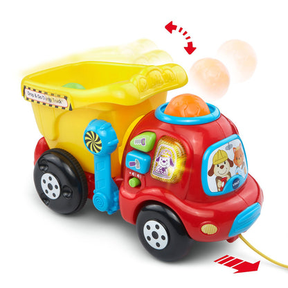 VTech Drop and Go Dump Truck | Interactive Learning Construction Truck with Lights, Sounds & Music | Yellow