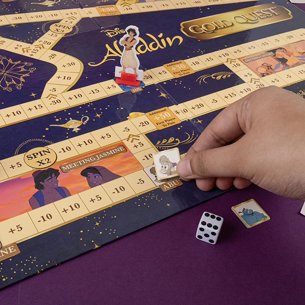 BO Games Disney Aladdin Gold Quest Board Game – 2–6 Players, Ages 6+