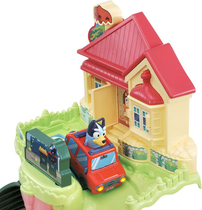 VTech Bluey Road Trip Vehicle Playset | Interactive Bluey Adventure Playset with Vehicle, Lights, Sounds & Multi-Level Family Play for Kids