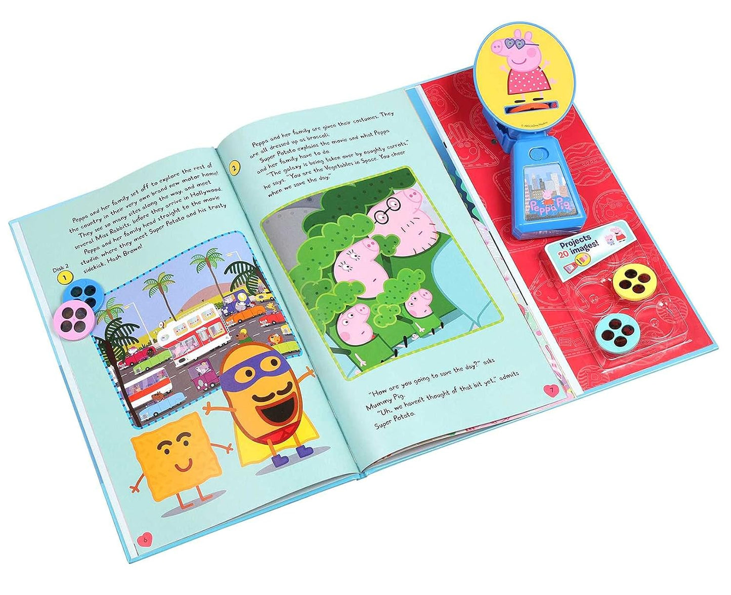 Peppa Pig Peppa's Travel Adventures Movie Theater Storybook & Movie Projector | Projects 20 Images | Interactive Storybook Gift for Kids