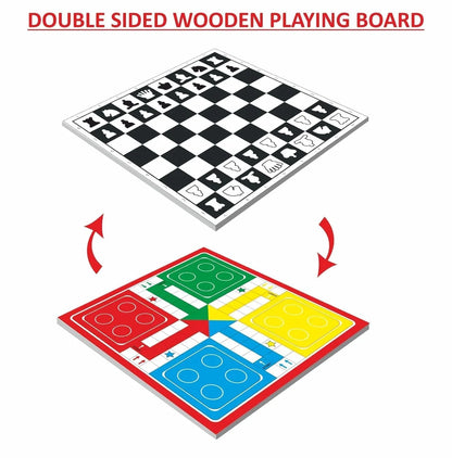 Ankit Toys 2-in-1 Chess & Ludo Jumbo Game Set – Foldable Double-Sided Board with Colourful Pawns for Kids & Adults