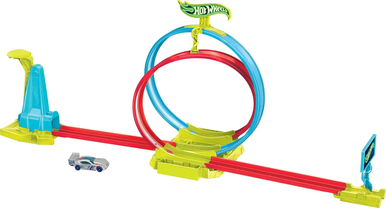 Hot Wheels Neon Speeders Laser Slamway – Tri-Color Track & 1 Car! - Jaiman Toys
