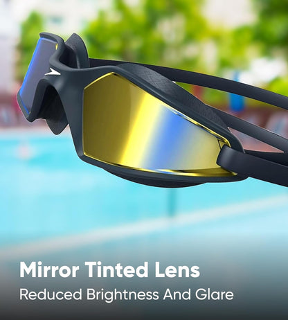 Speedo Hydropulse Mirror Lens Swim Goggles – Unisex Adult Anti-Fog UV Protection Swimming Goggles with Adjustable Dual Strap