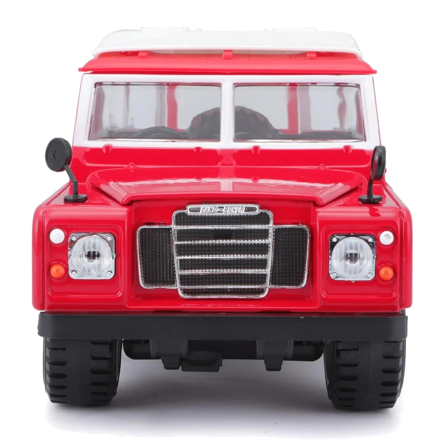 Bburago 1:24 Scale Die-Cast Land Rover Series II – Red with White Roof - Jaiman Toys