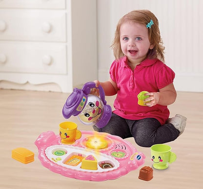 VTech Learn & Discover Pretty Party Playset | Interactive Tea Party Set with Lights, Sounds, Music & Learning Activities