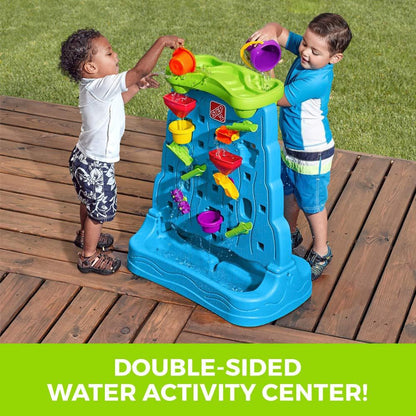 Step2 Waterfall Discovery Wall – Double-Sided Outdoor Water Play Set with Accessories - Jaiman Toys
