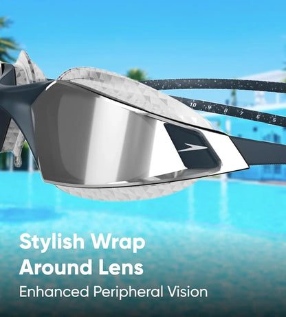 Speedo Unisex Adult Aquapulse Pro Mirror-Lens Swim Goggles - Anti-Fog, UV Protection