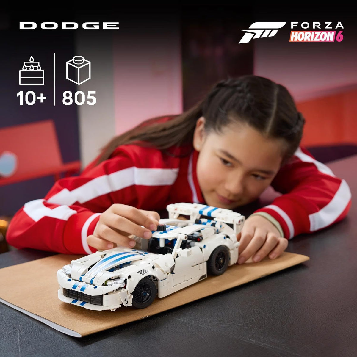 LEGO 42234  Technic Dodge Viper GTS-R Sports Car – 805-Piece Racing Car Kit, Ages 10+