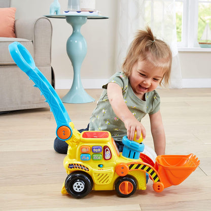 VTech Pop-a-Balls Push & Pop Bulldozer Yellow | Interactive Push Walker Toy with Balls, Lights & Sounds for Toddlers