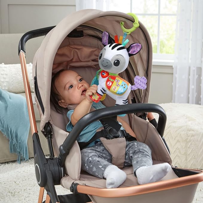 VTech Take Me with You Zebra | Interactive Musical Plush Zebra Toy with Mirror, Lights, Sounds & Sensory Activities